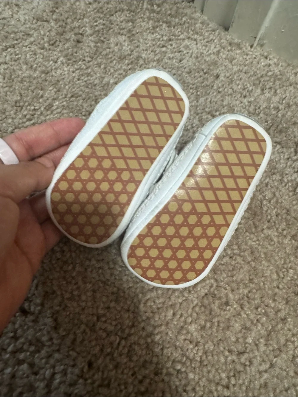Vans Baby Slip-On Canvas Shoes in White